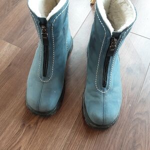 Pajar Teal Front-Zip Sherpa-Lined Winter Boots